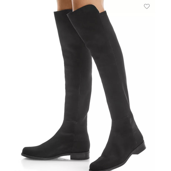 Stuart Weitzman 5050 Over The Knee Tall Boots Black Suede/Gaberdine Size 5 NWOB - Picture 1 of 16
